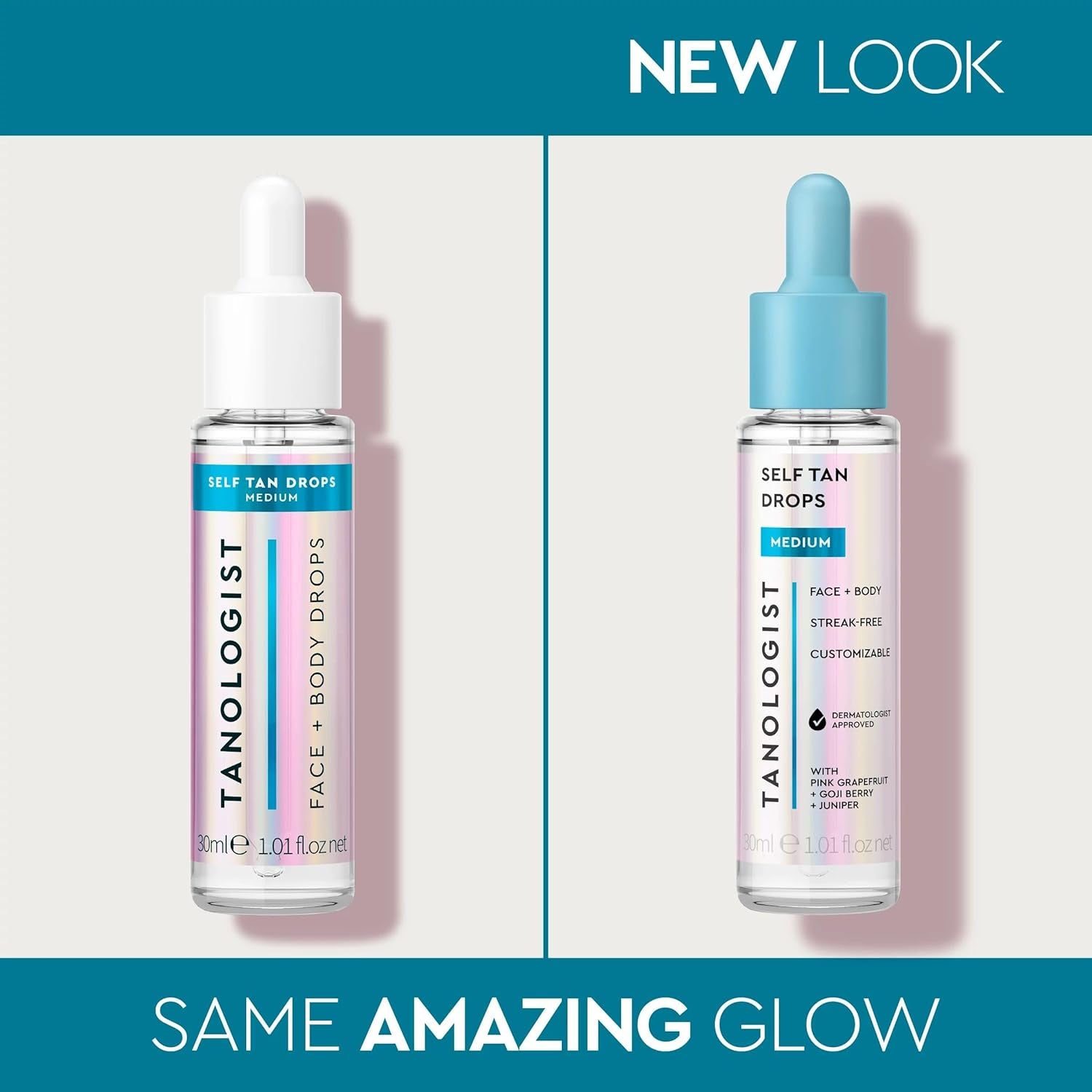 Medium Self Tan Drops, Streak-Free Body & Face Tanning Drops, No Fake Tan Smell, for Moisturizer & Lotion, Bronzing Face Tanner, Skincare Ingredients, Vegan, 1.01 Fl. Oz/30 Ml Bottle