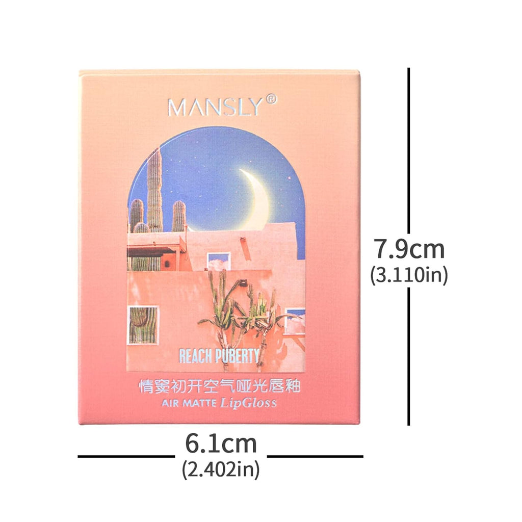 Matte Lipstick, Long Wear Waterproof Moisturizing Velvet Lipstick, Non-Stick Cup Lip Make Up, Lip Gloss Set for Women 2Pcs/Set (Sky Blue)