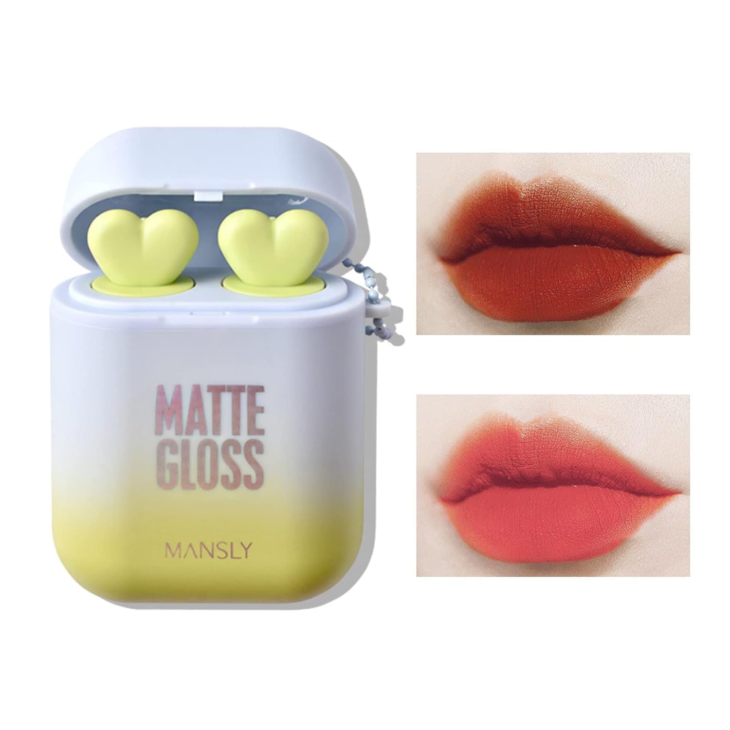 Matte Lipstick, Long Wear Waterproof Moisturizing Velvet Lipstick, Non-Stick Cup Lip Make Up, Lip Gloss Set for Women 2Pcs/Set (Sky Blue)